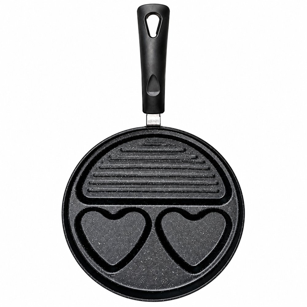 Non-Stick Frying Pan with 2 Heart Moulds